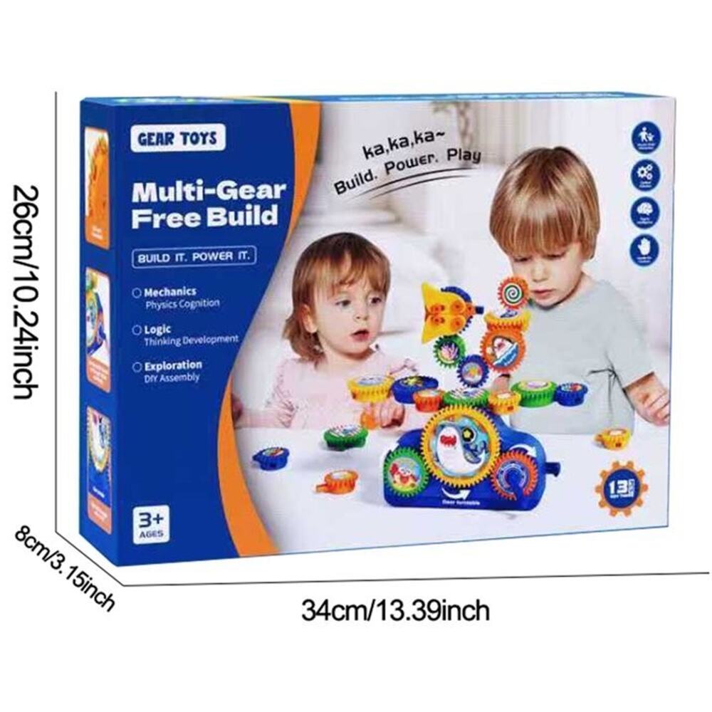 STEM Gears Toys for Kids Ages 3+, Creative Learning Building Blocks, 13pcs Educa - Picture 6 of 6